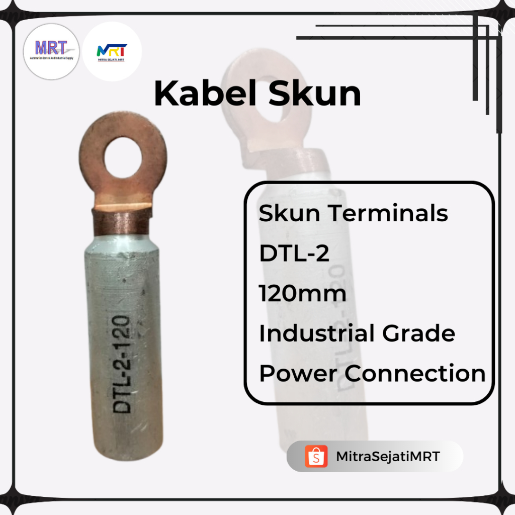 Skun Kabel DTL-2 120mm² Tembaga | Cable Lug Skun Terminal Press 120mm Panel Listrik