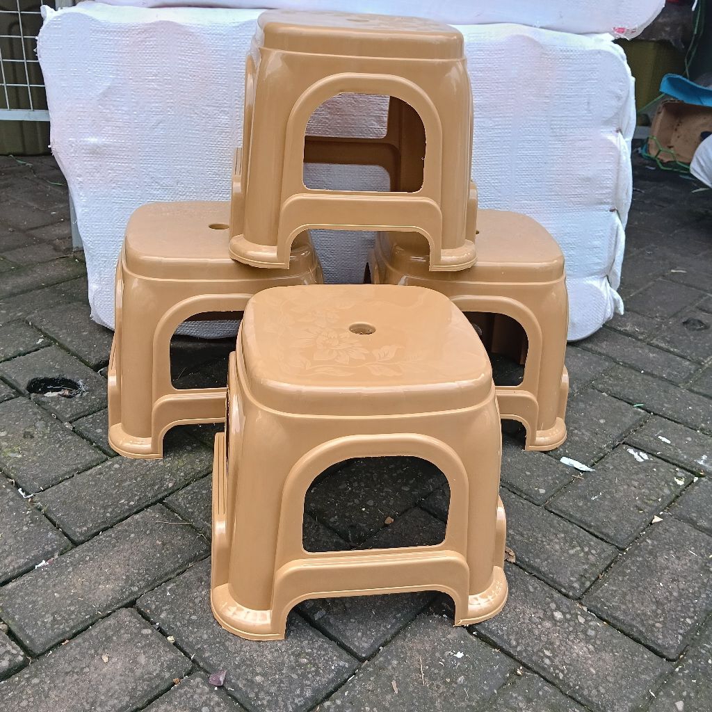 Kursi Plastik Serbaguna Dewasa Tebal Kuat – Bangku Duduk Kamar Mandi / Dapur / Wudhu (Tinggi 27 cm) 