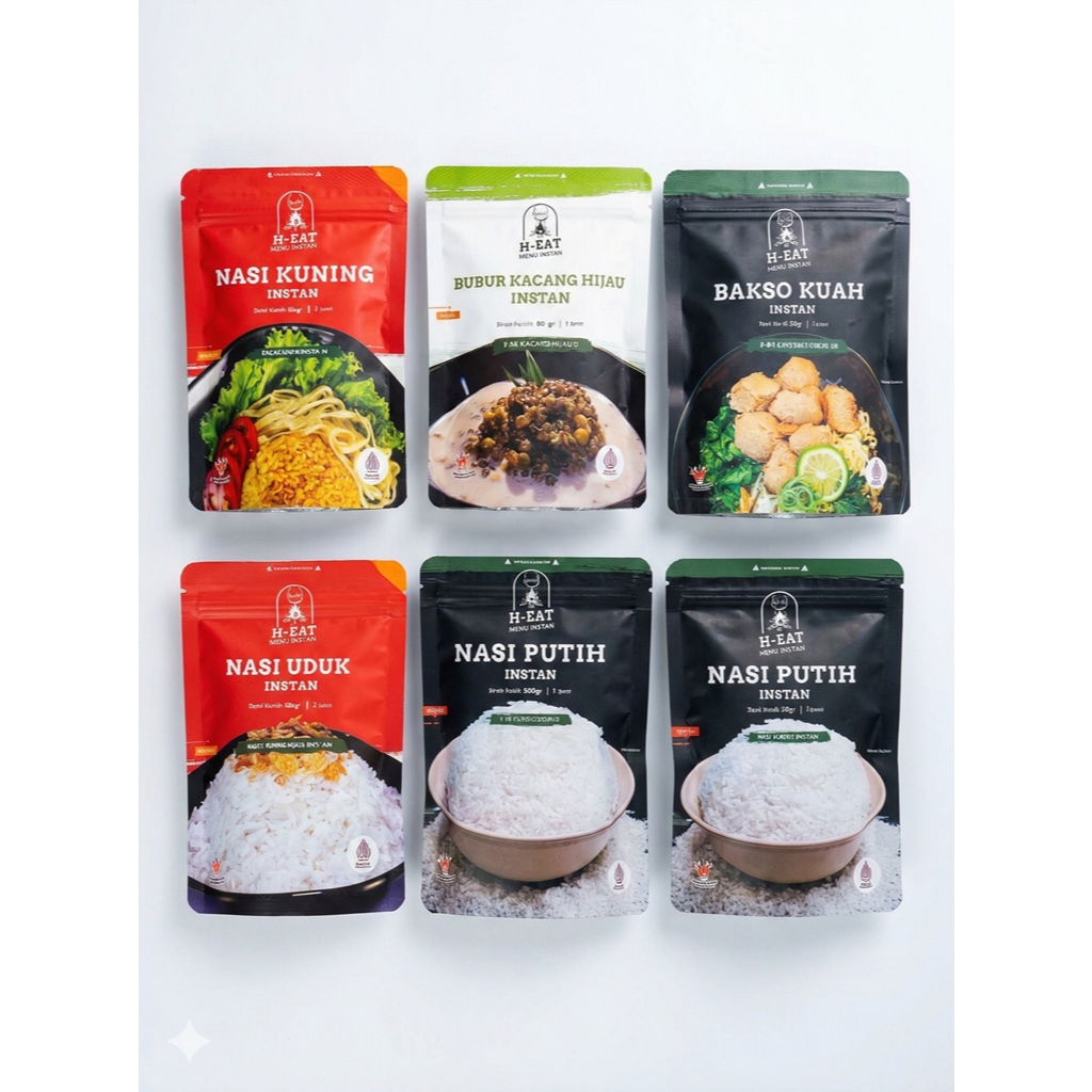 H-EAT Nasi Instan Siap Saji Makanan Outdoor Camping Hiking - Ransum Pendaki Praktis Halal