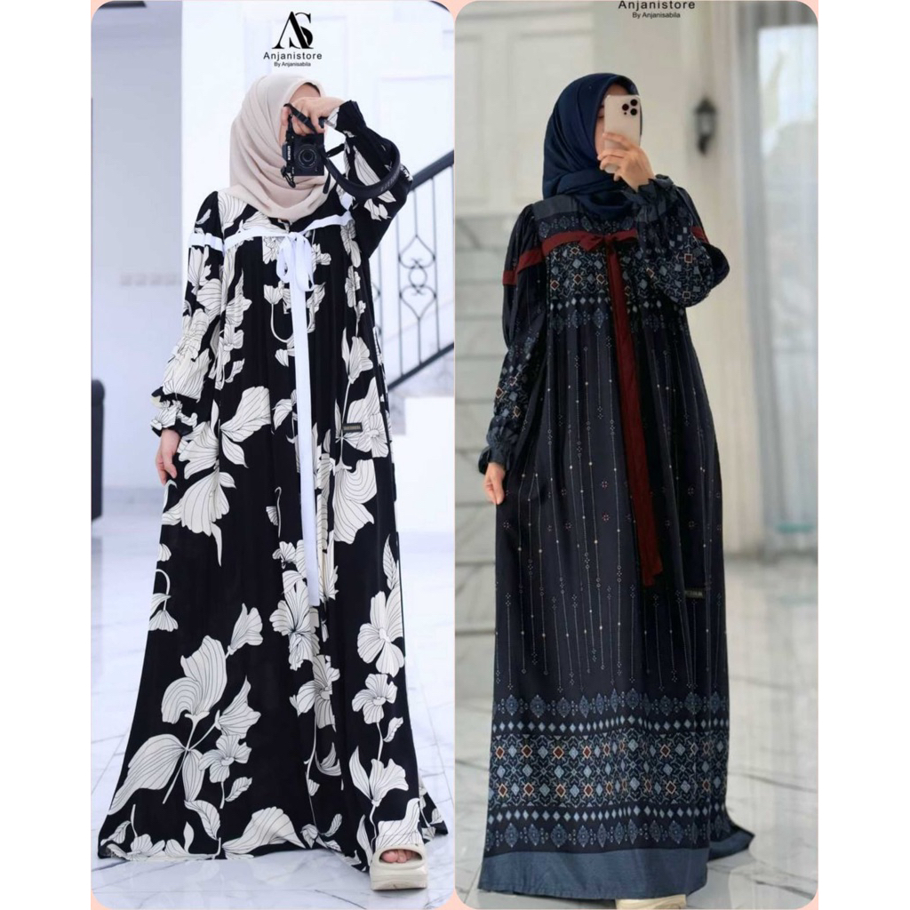 GAMIS ANJANI STORE LONCHING TERBARU  NAVY  DAN PUTIH PITA