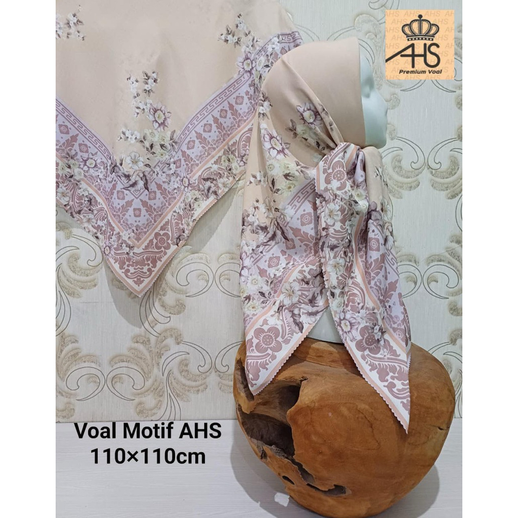 Hijab motif bunga | kerudung segi 4 kekinian | hijab premium I
