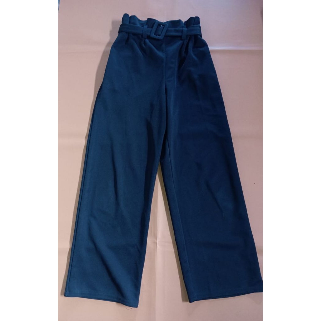 celana kulot scuba + belt preloved