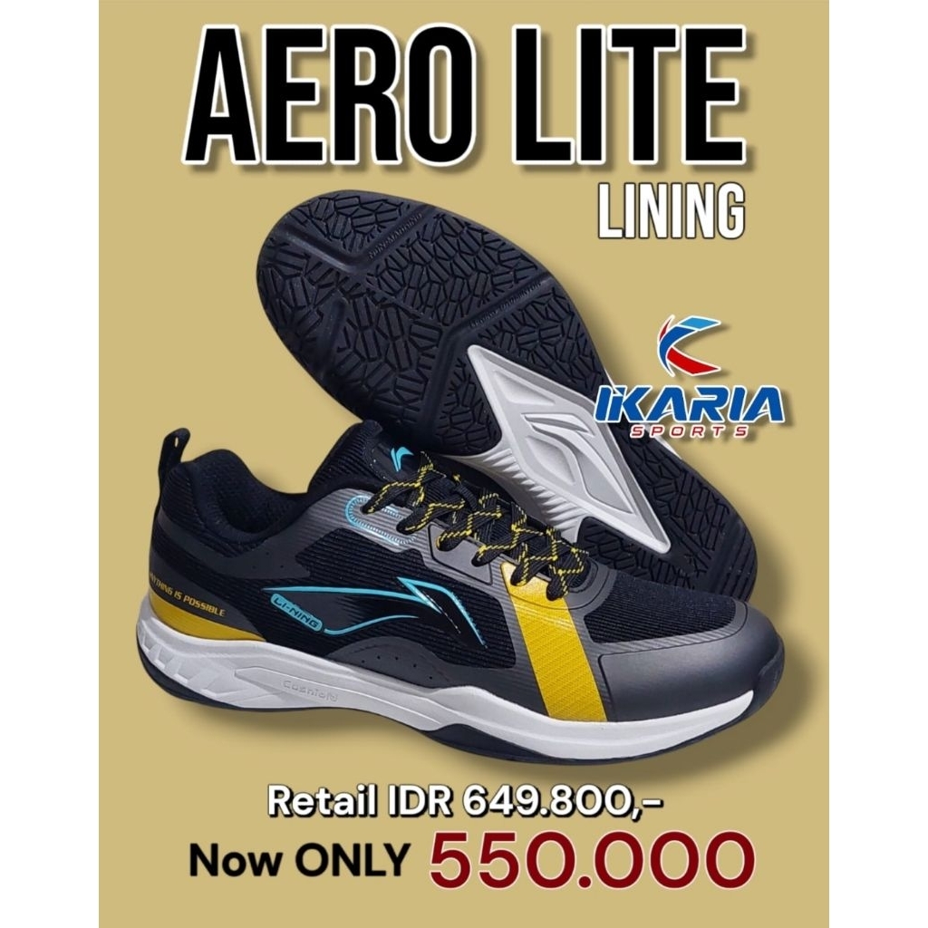 SEPATU BADMINTON LINING AERO LITE 100% ORIGINAL