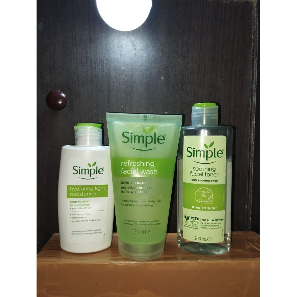 Simple Prelove Skincare Facewash Simple Toner Simple Moist Simple