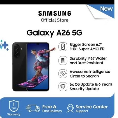 Samsung Galaxy A26 5G - RAM 8GB, 256GB, Baterai 5000mAh, 5G