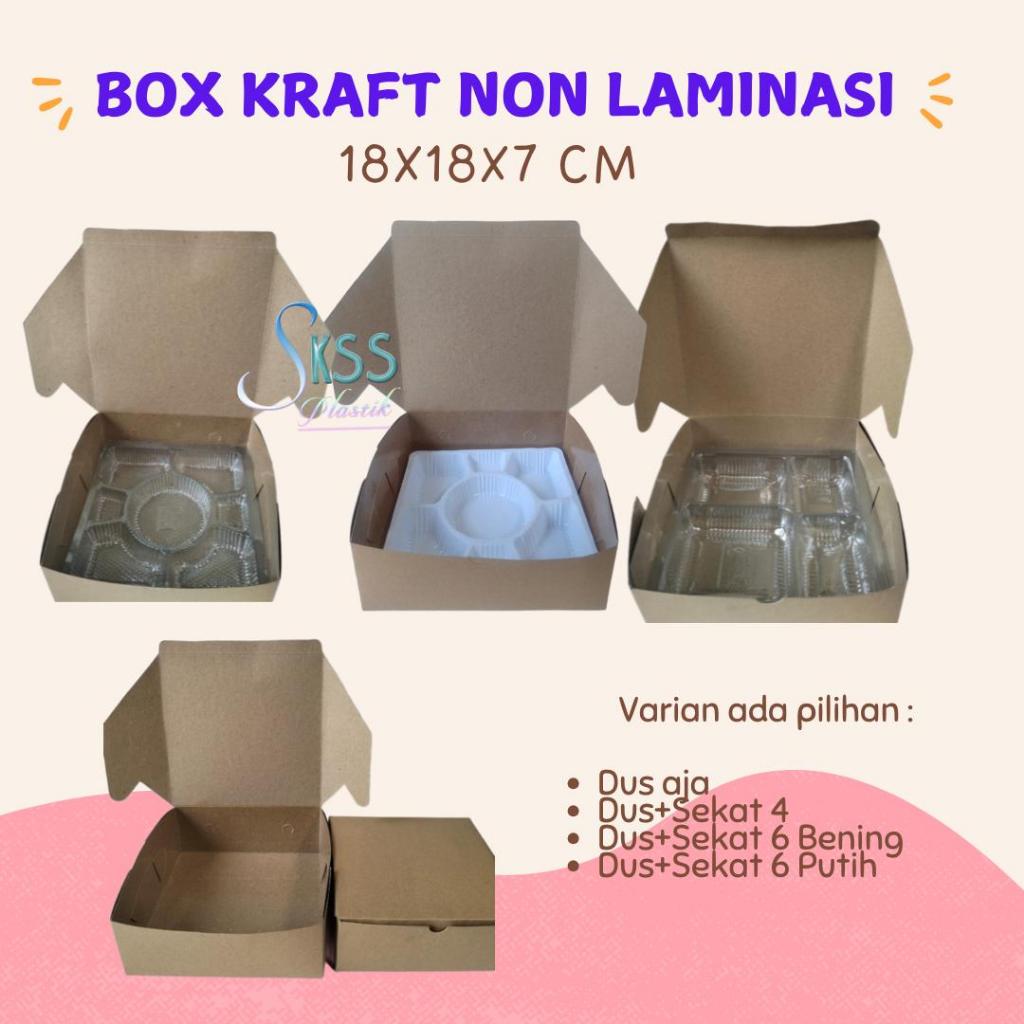 Box Dus Nasi Kraft 18x18 Non Laminasi l Kotak Nasi l Dus Nasi Kotak Kemasan Makanan Kue