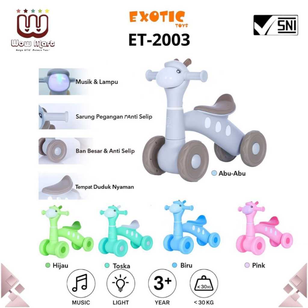 ET 2003 ET 2152 Exotic Baby And Kids Ride On Toys Balance Bike // Mainan Sepeda Keseimbangan Anak Ka