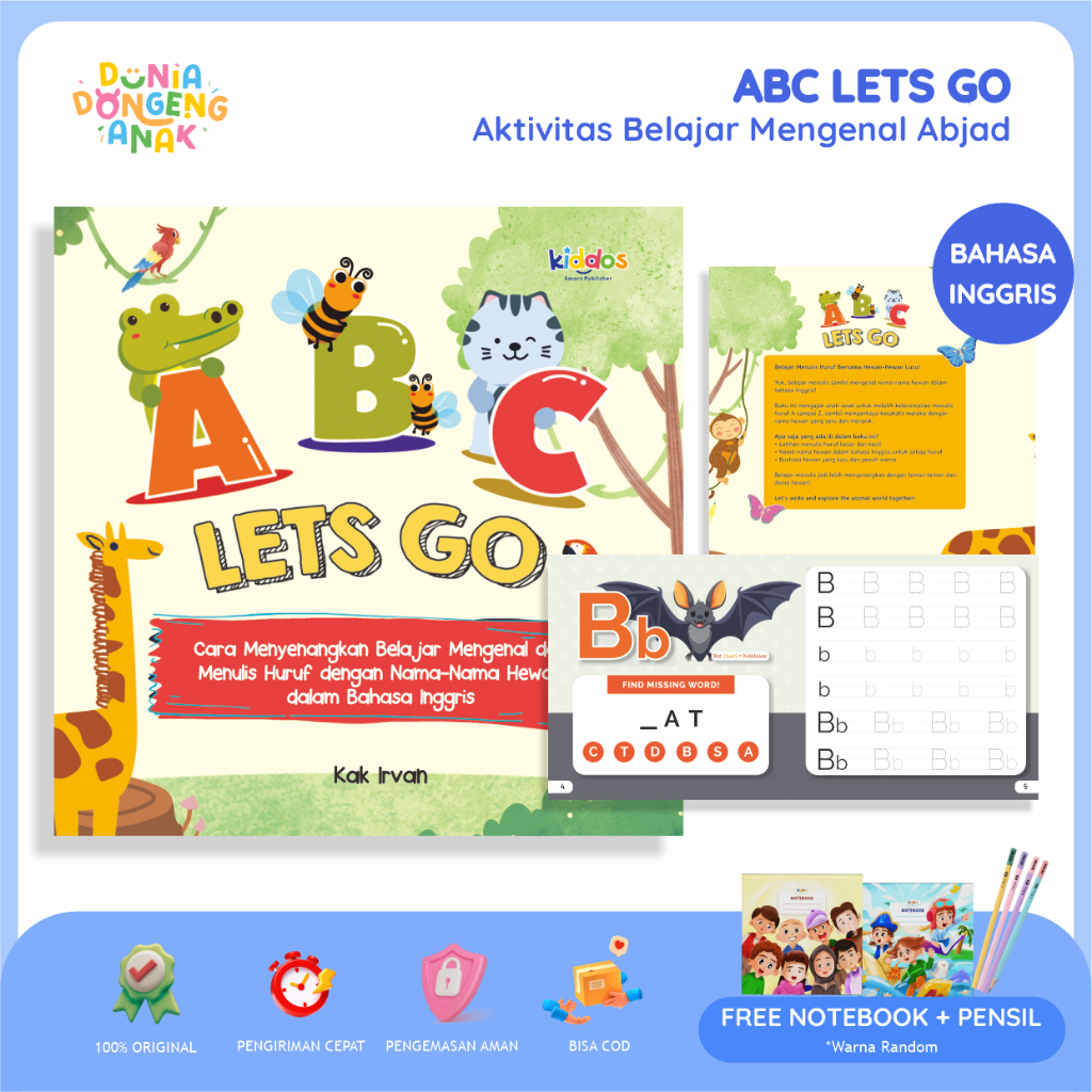 BUKU ACTIVITY BUKU BELAJAR BAHASA INGGRIS BERGAMBAR UNTUK ANAK USIA 3+ TAHUN MENGENAL HURUF DAN HEWA