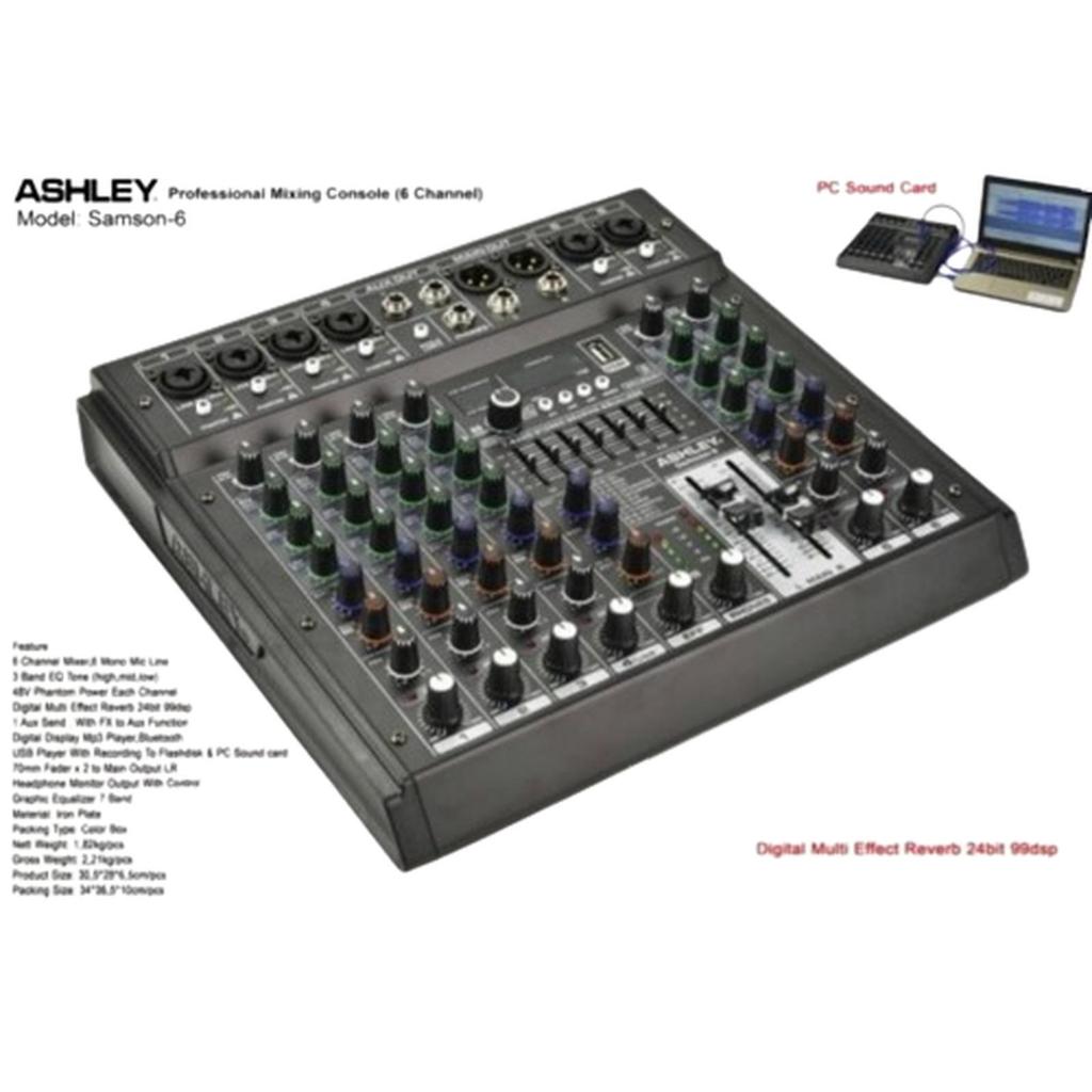 MIXER ASHLEY SAMSON-8 ORIGINAL 8CHANNEL MIXER ASHLEY SAMSON 8 BLUETOOTH