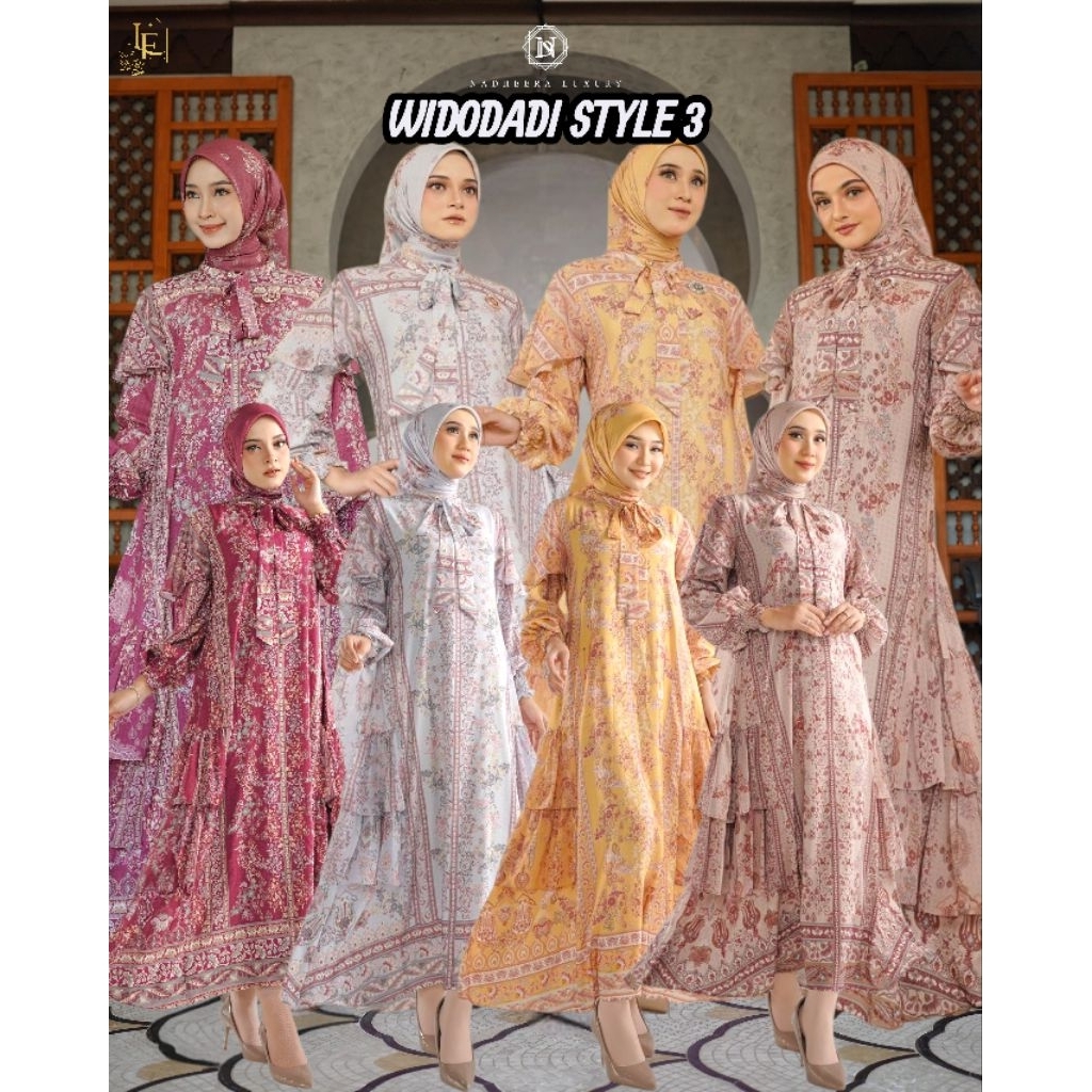 (READY) WIDODARI STYLE 3 DRESS & MIDI BY NADHEERA LUXURY || ORI NADHEERA || DRESS LEBARAN || DRESS M