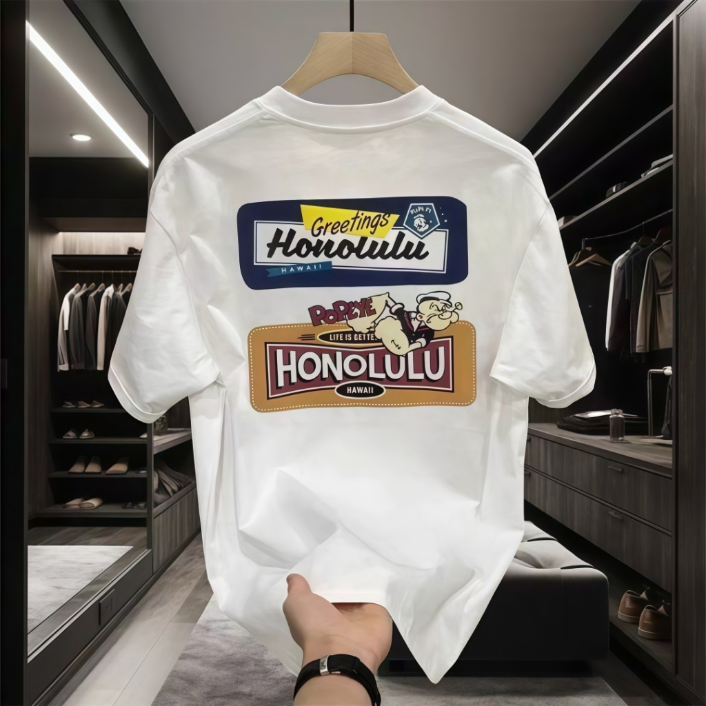 COD Kaos Pria Katun Viral Instagram ~ Motif Honolulu Hawaii
