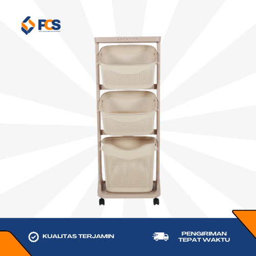 Keranjang Susun Olymplast OFT 03 Cream / Keranjang Laundry / Keranjang Plastik 3 Susun / Keranjang S