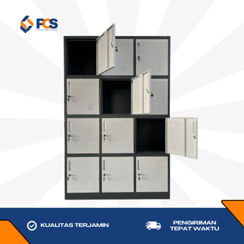 Lemari Locker TH 012 / Lemari Locker 12 Pintu / Lemari Locker Besi Serbaguna