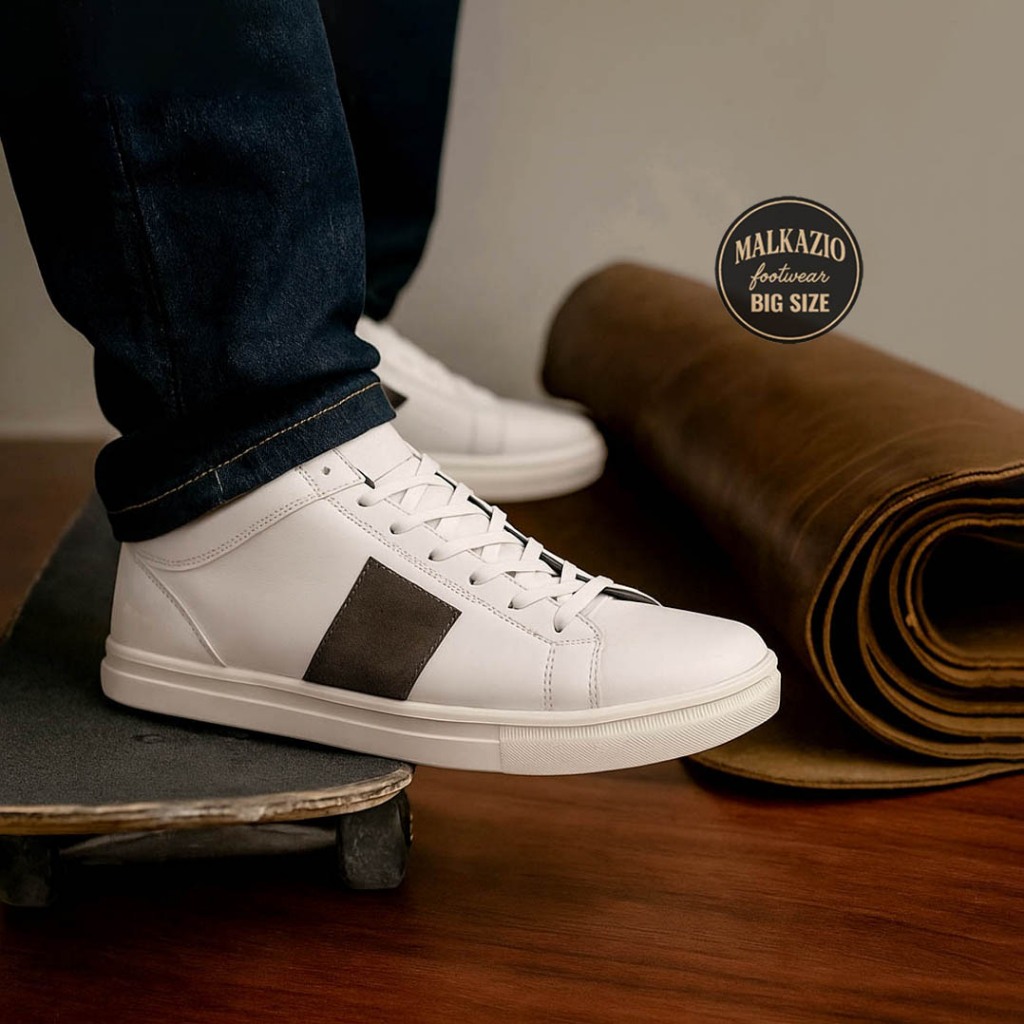 Malkazio - Sepatu Sneakers Putih Semi Boots | M-506 Jackson White
