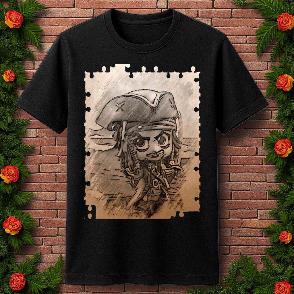 Mynaverse x Cosbaby - Kaos T-shirt Dewasa - Movie Series - Pirates of the Carribean : Jack Sparrow