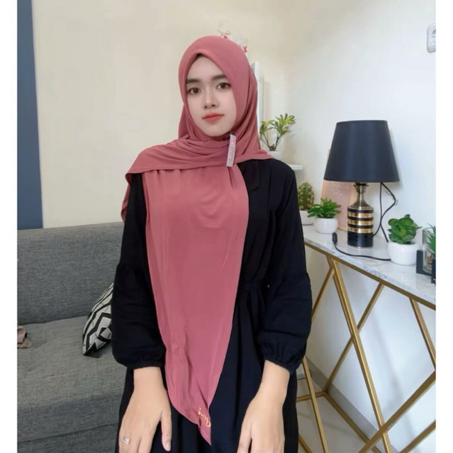 207 Hijab instan DOI Malay s3 belah belakang oval jersey HQ ory DOA IBU by Bu Nyamin