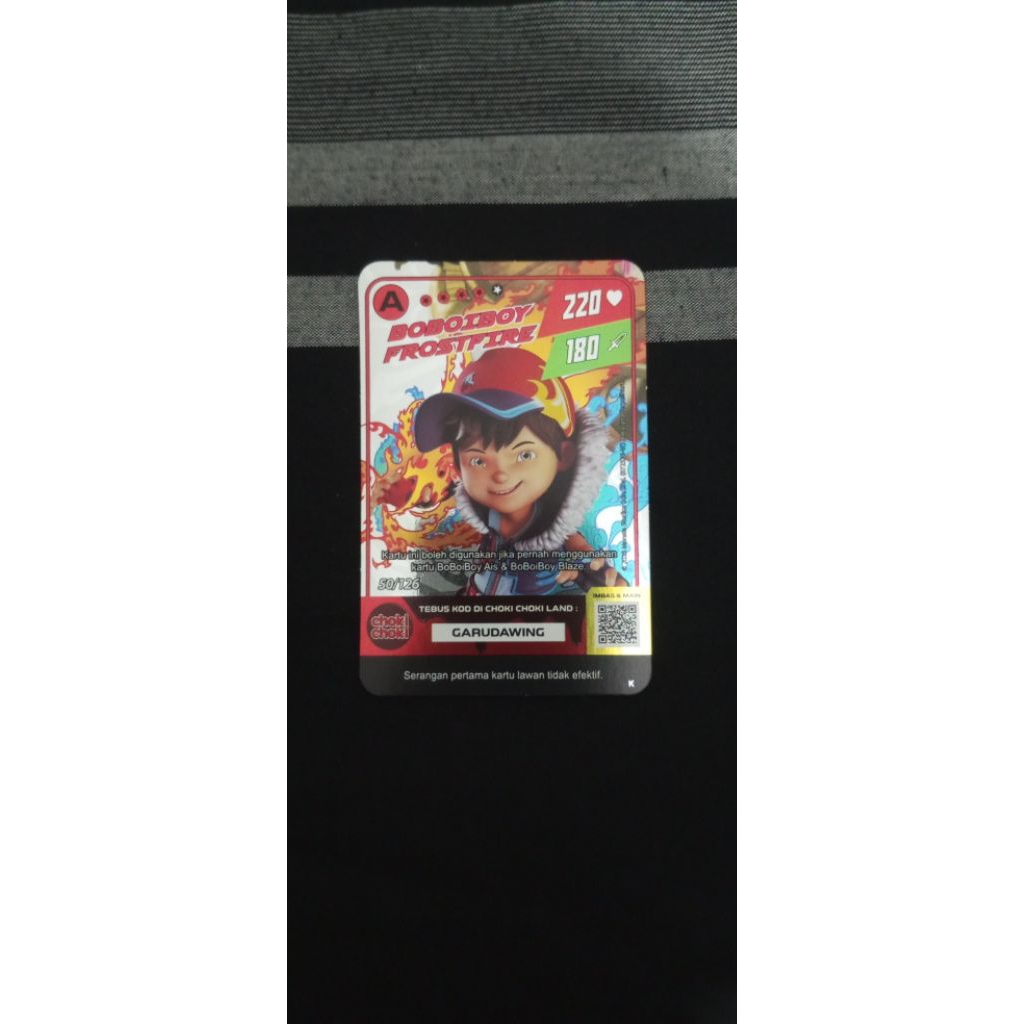 KARTU CHOKI CHOKI BOBOIBOY FROST FIRE