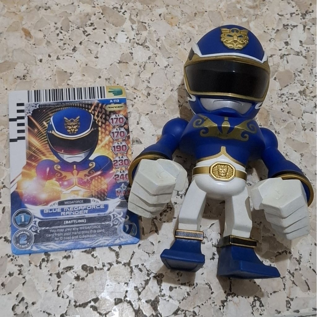 Figure Tokyo Vinyl Touma murah Bandai Power Rangers Megaforce Blue Ranger & Kartu ori
