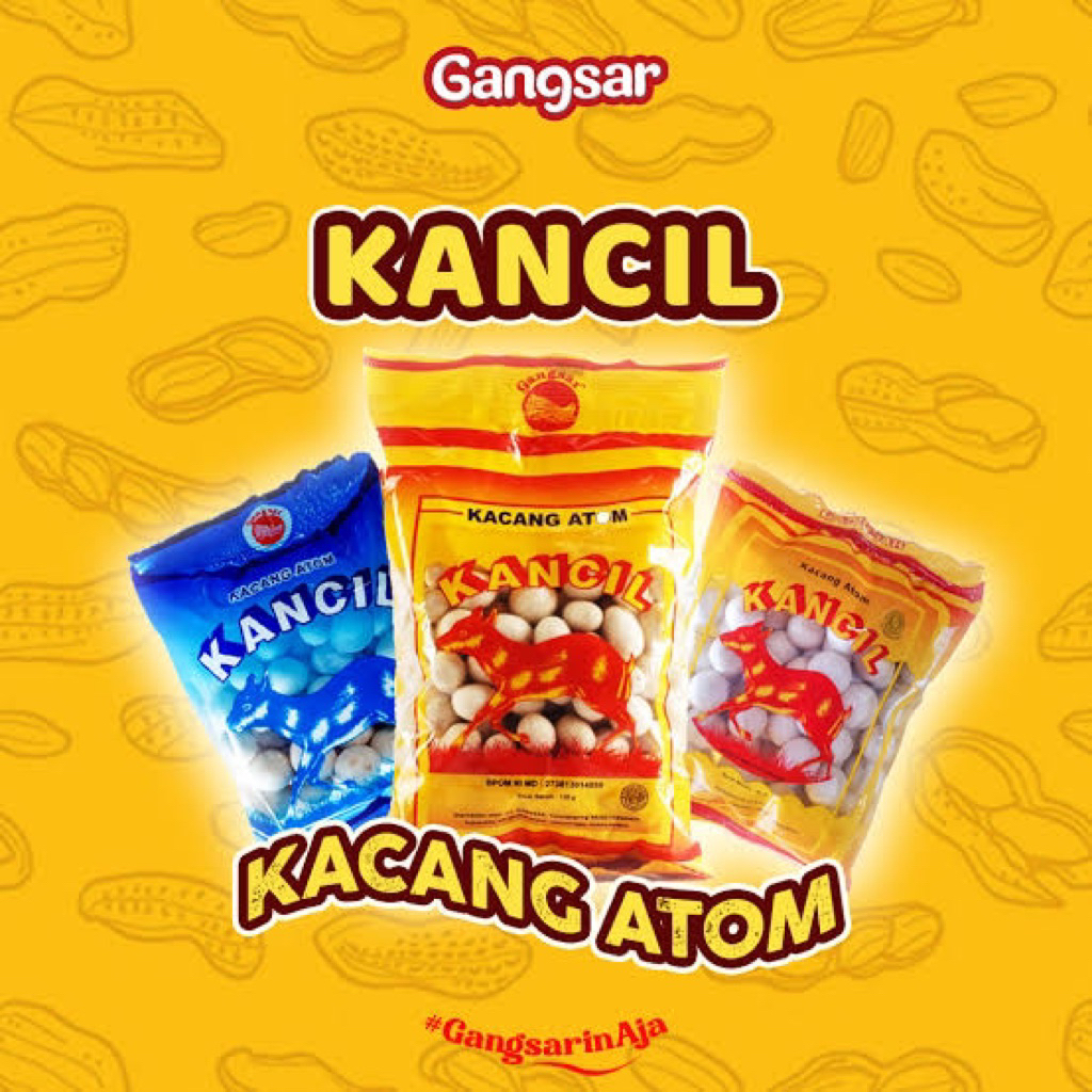gangsar kacang atom kancil 55g - kacang atom cap kancil
