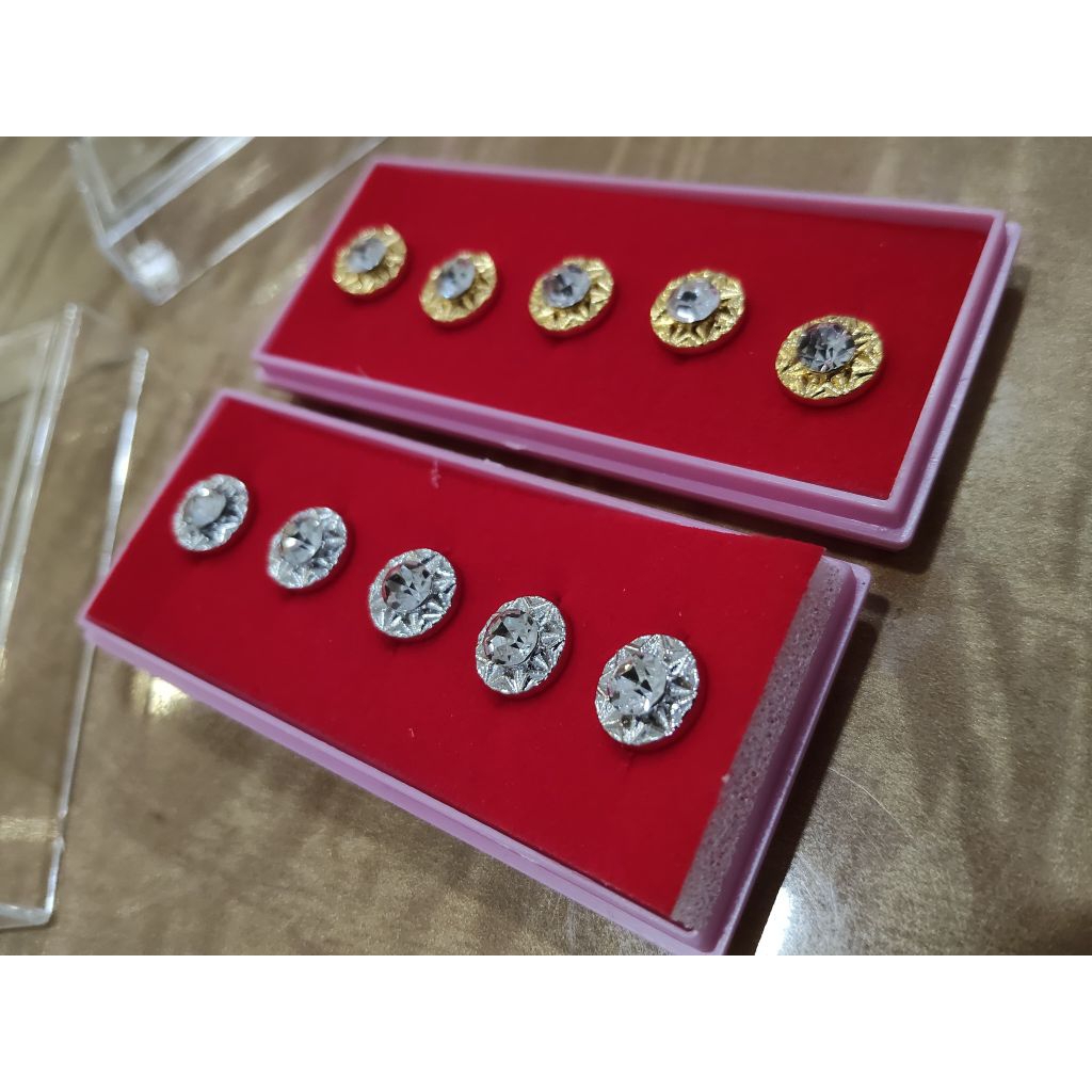 BUTANG/KANCING BAJU KURUNG PRIA LEPAS PASANG/IMPORT MALAYSIA/PERMATA PUTIH/GOLD SILVER