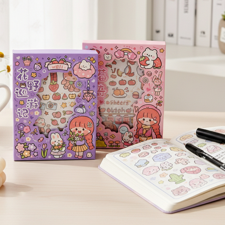 STICKER DECO AESTHETIC LUCU ISI 50 LEMBAR ANTI AIR STIKER TRANSPARAN UNTUK DIARY JOURNAL HP