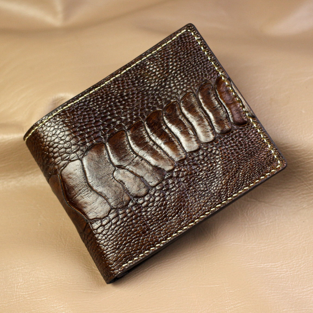 Dompet Kulit Burung Unta Asli "DarkBrown Ostrich Wallet"