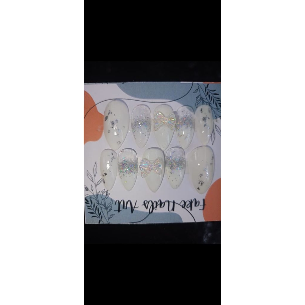 kuku palsu/nail art warna putih