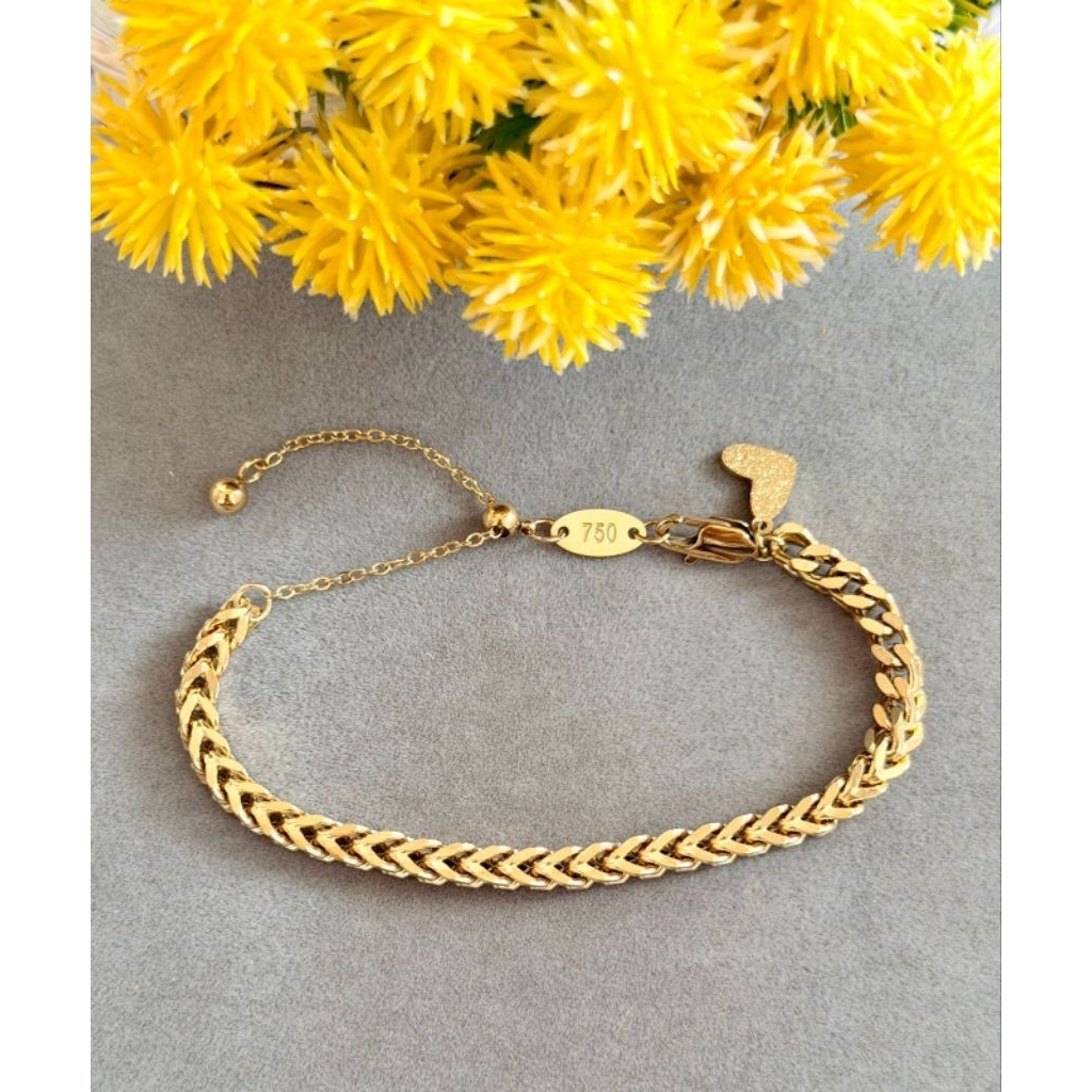 Gelang titanium kait serut sisik naga gold