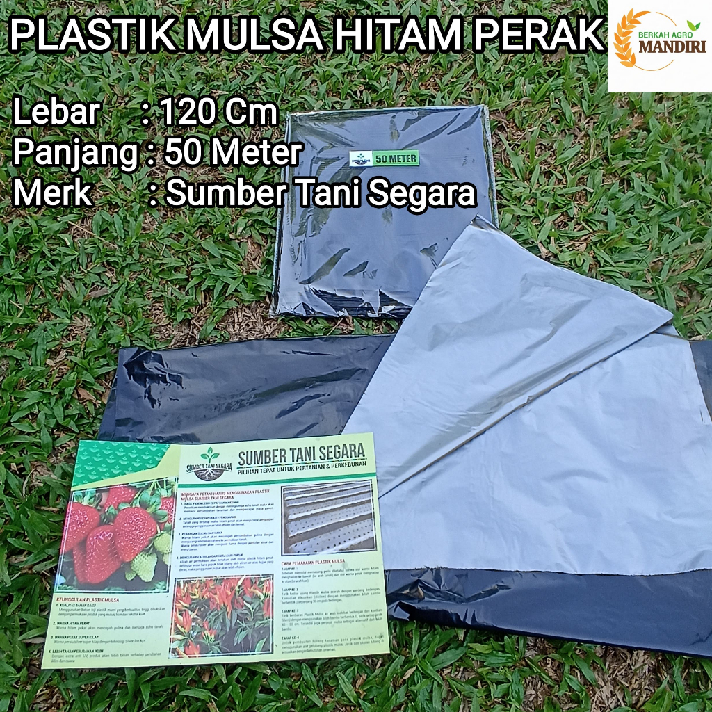 PLASTIK MULSA HITAM PERAK 50 METER 120 CM