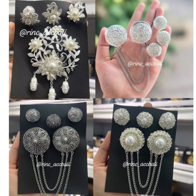 Aneka Bros Alpaka Bakar Silver Bali Premium / Bros Silver / Bros Perak Balar / Resin Rada Anggoda / 