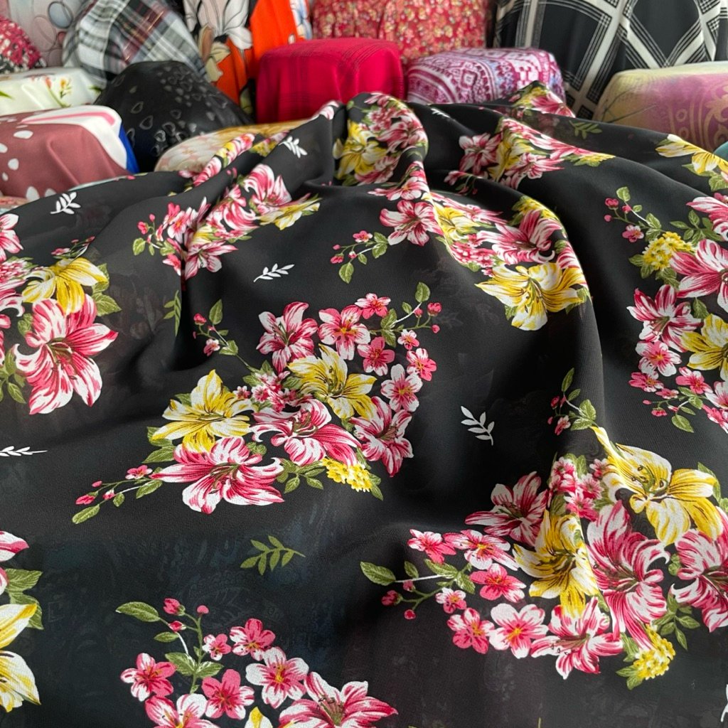 UPDATE!!kain sifon motif kembang/kain sifon motif cantik