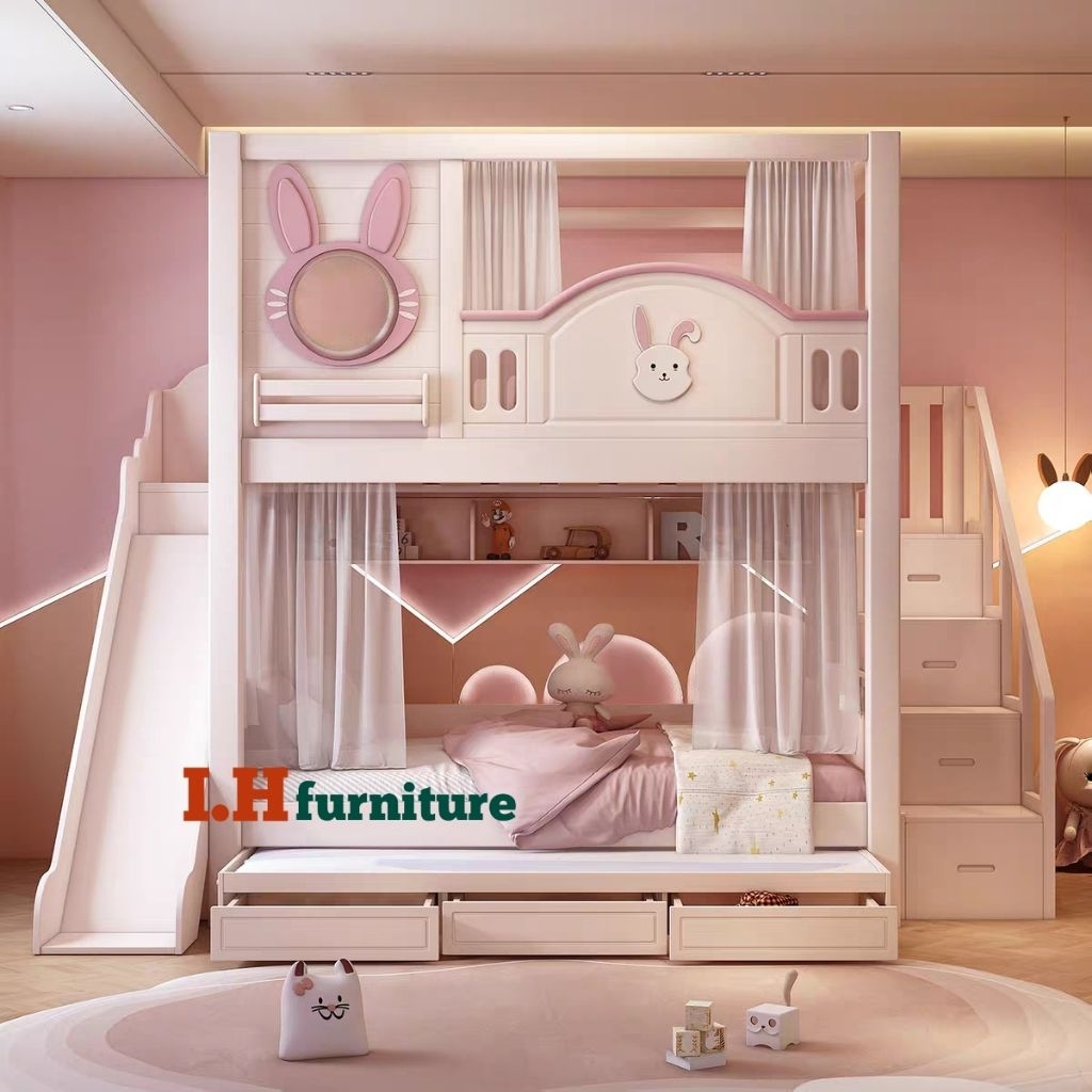 Tempat tidur tingkat anak , ranjang susun prosotan anak , tempat tidur anak cewek cowok murah