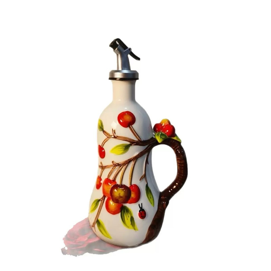 Botol Kecap// Botol Minyak Keramik // Wadah Bumbu Keramik Motif Handmade Co