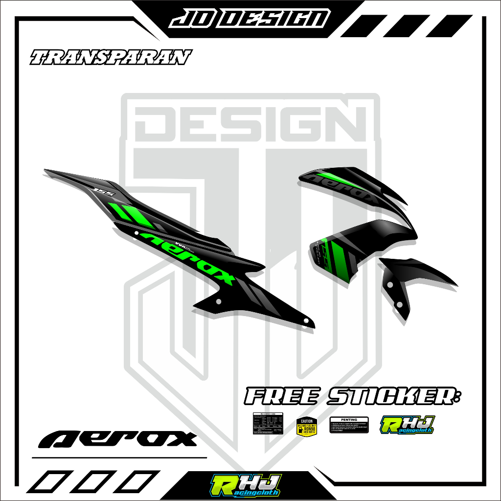 STRIPING AEROX OLD 155 TRANSPARAN- Striping transparan Aerox 155 old