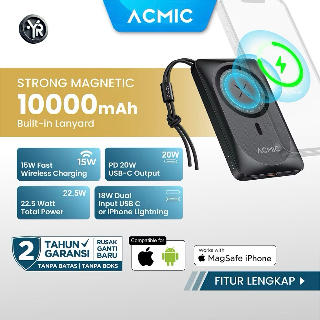 Acmic Magbank Mw10 Mag. Wireless Power Bank - Black