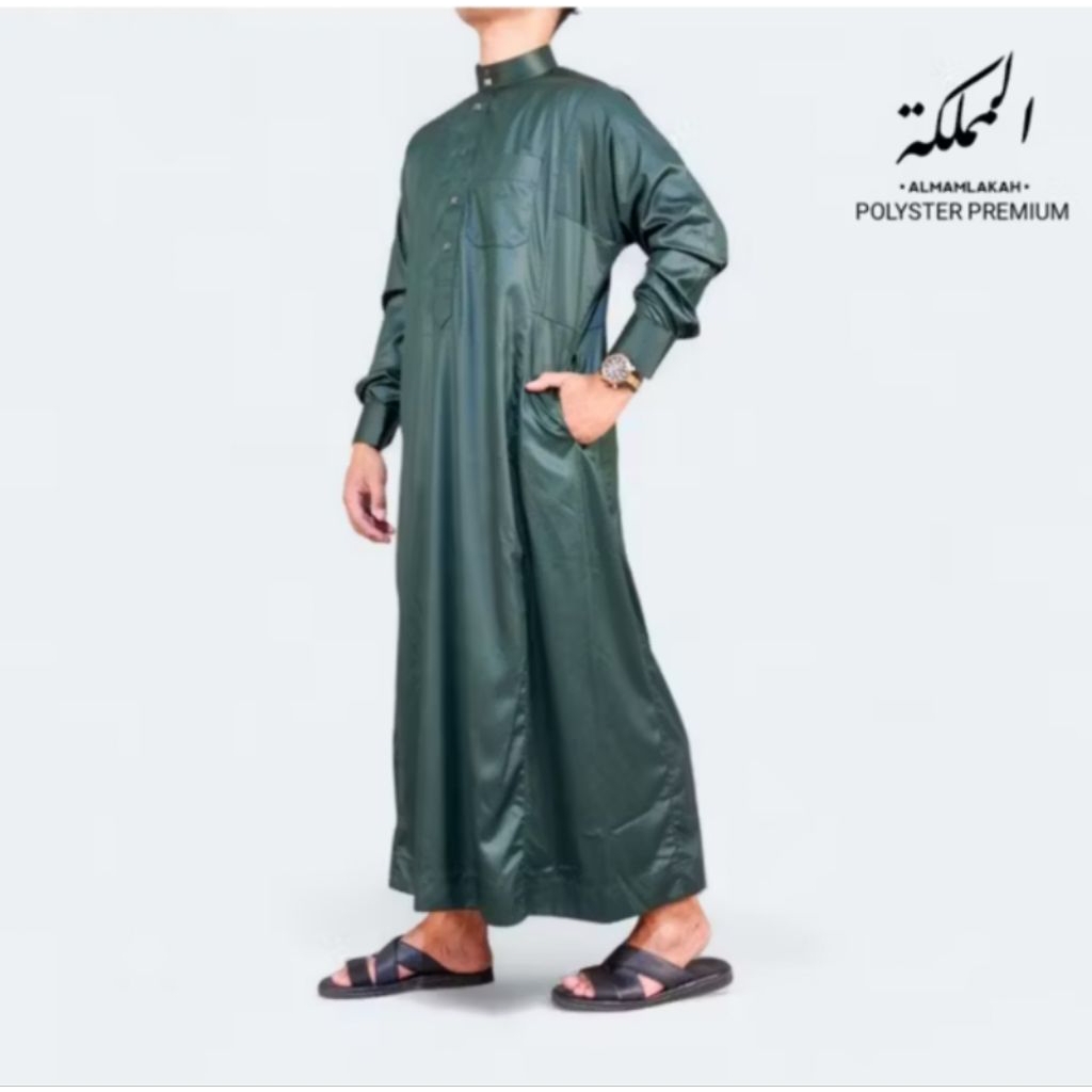 Jubah Al Mamlakah Polyster Manset Premium