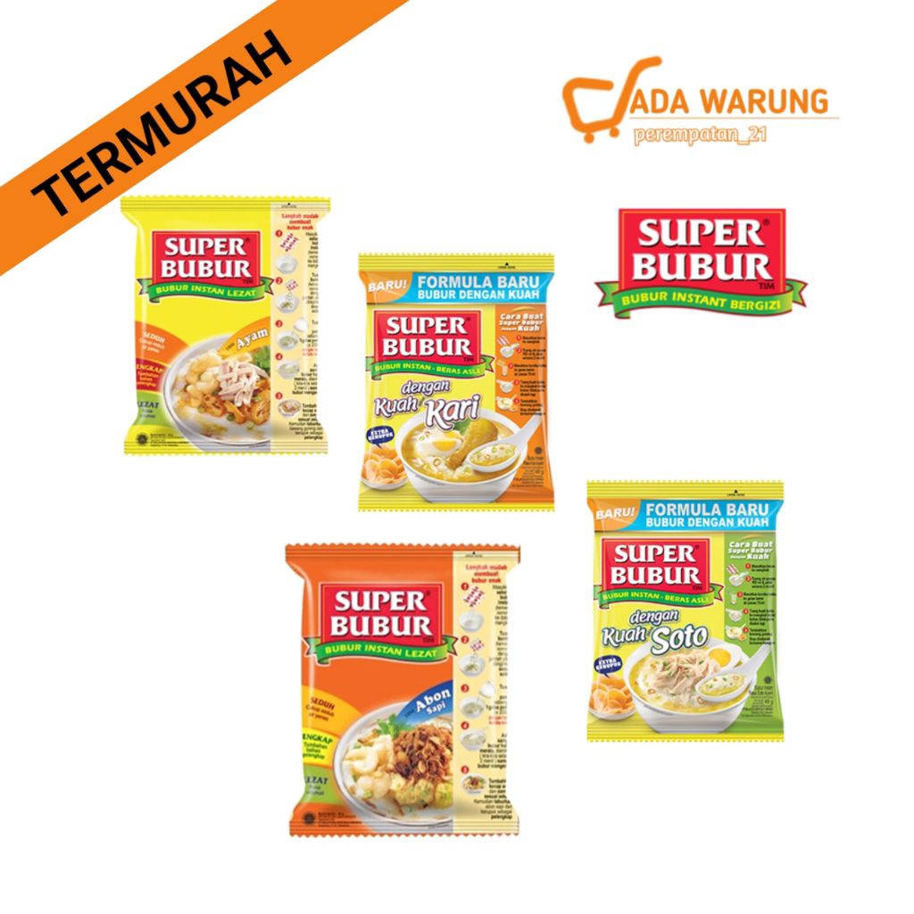 Super Bubur Instan / Bubur Beras Asli / Bubur Sehat Praktis / Makanan Instan Bergizi