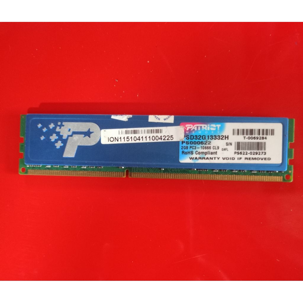 RAM PC PATRIOT DDR3 2 GB Patriot Heatsink PC3-10700H Dual Channel