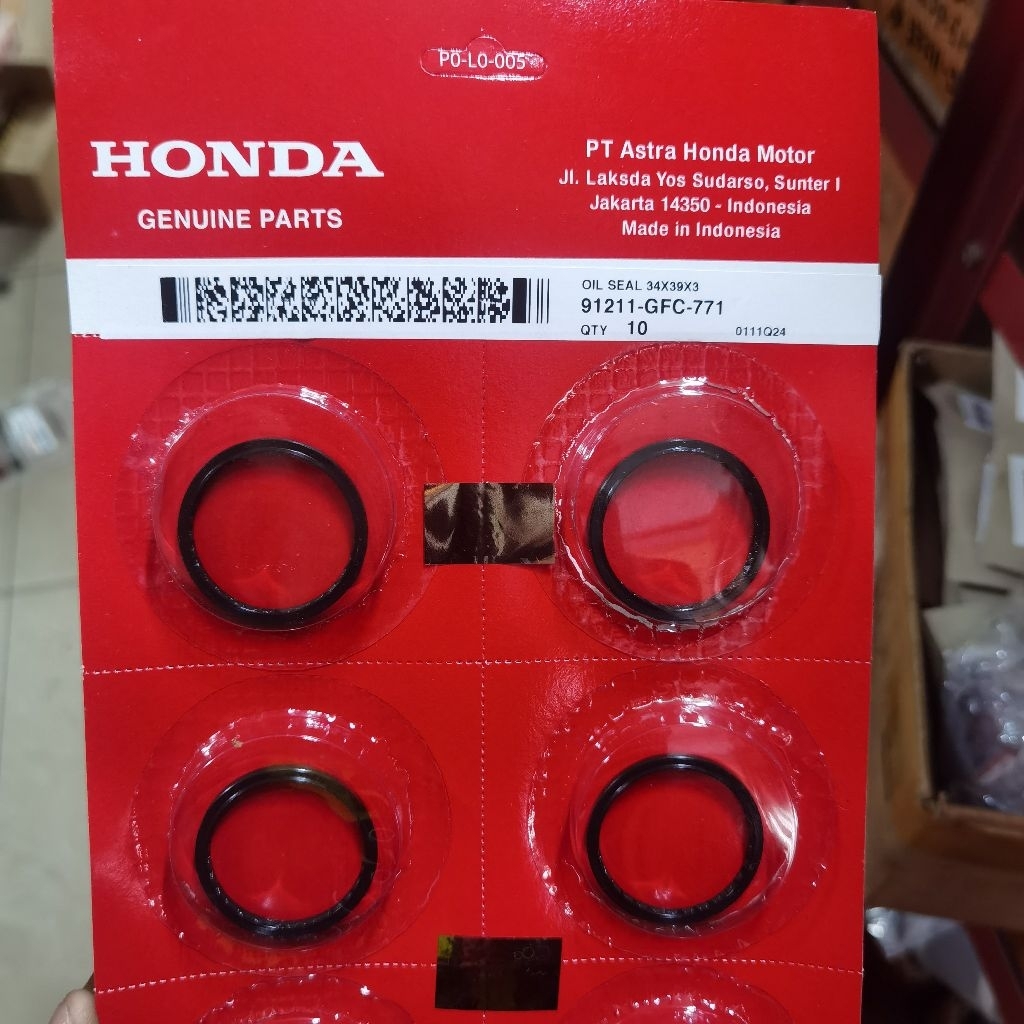 91211-GFC-771 Oil Seal Pulley Puly Beat Scoopy Spacy Karbu dan Vario 110 Fi Revo AT