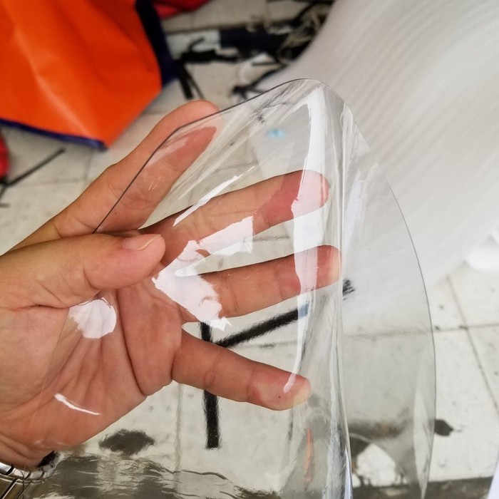 Plastik mika ketebalan 0.3mm bahan transparan atau bening