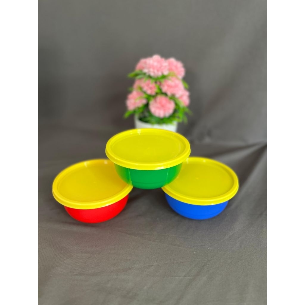 MANGKOK DENGAN TUTUP LILY PLASTIK/ MANGKOK UKURAN KECIL