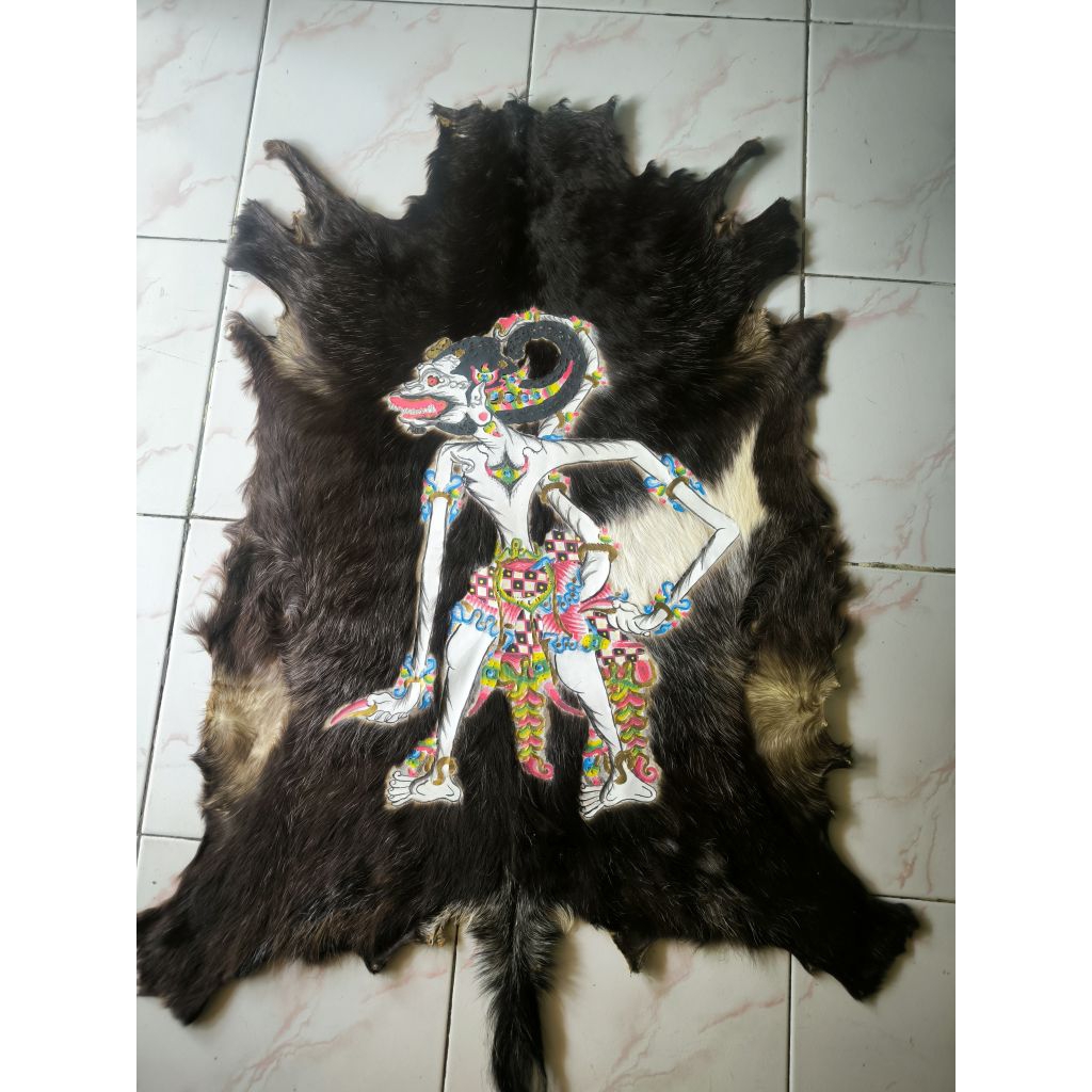 Lukisan Wayang Kulit Kambing Anoman kulit kambing full body