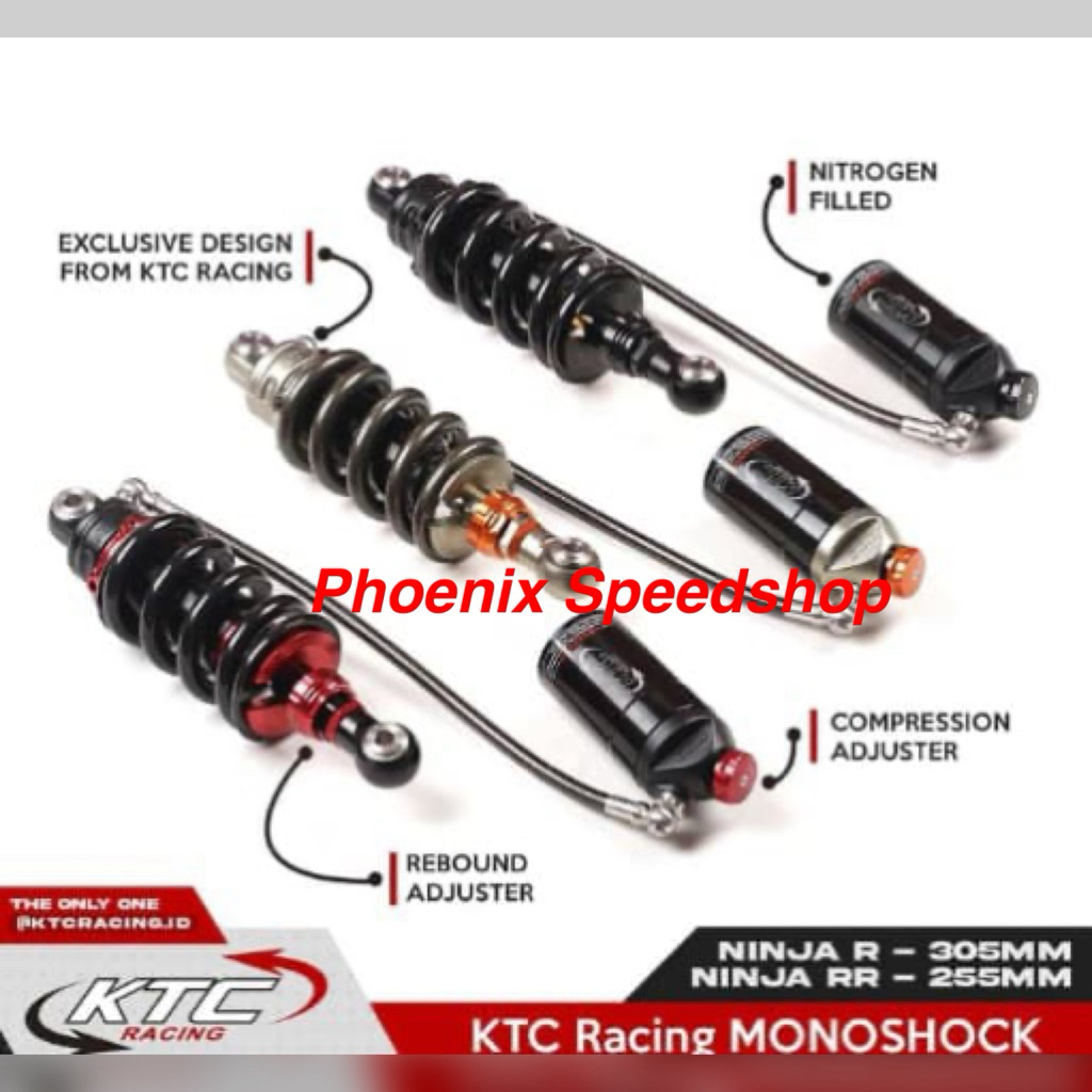 Monoshock/ Shock KTC Racing Tabung Pisah 250MM Satria 2Tak Hiu Lumba Ninja R Ninja RR Original