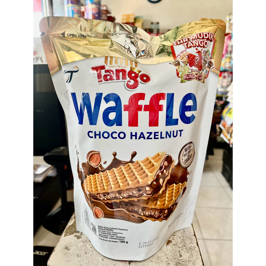 Tango WAFFLE choco hazelnut POUCH 180 gram kemasan BESAR