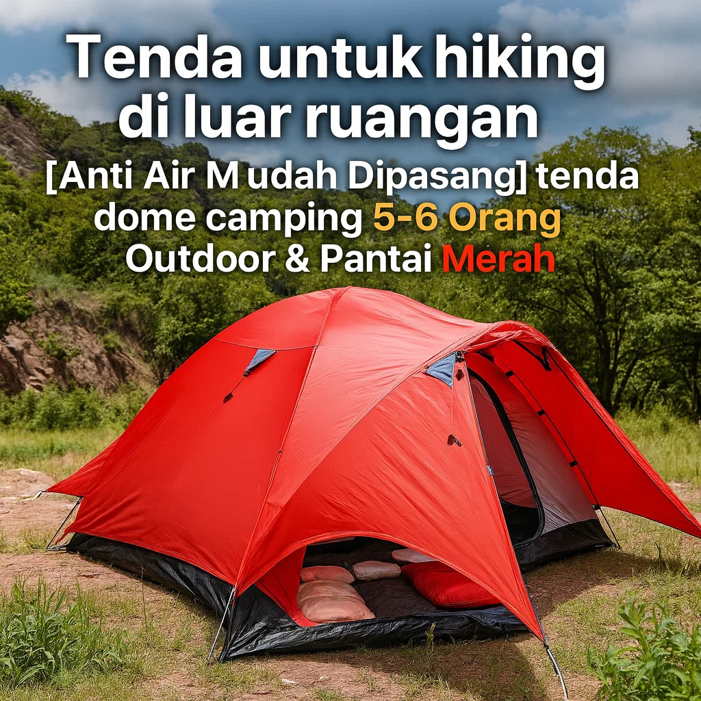 TERBARU {KAONEMALL}TENDA DOME CAMPING TENDA COMPASS FIBER 5-6 ORANG DOUBLE LAYER TENDA COMPAS FIBRE