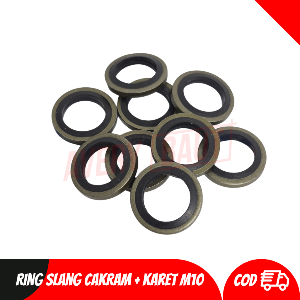 RING SELANG CAKRAM + KARET M10/Ring Baut Disk Brake M10 Baut Nepel Selang Rem Cakram