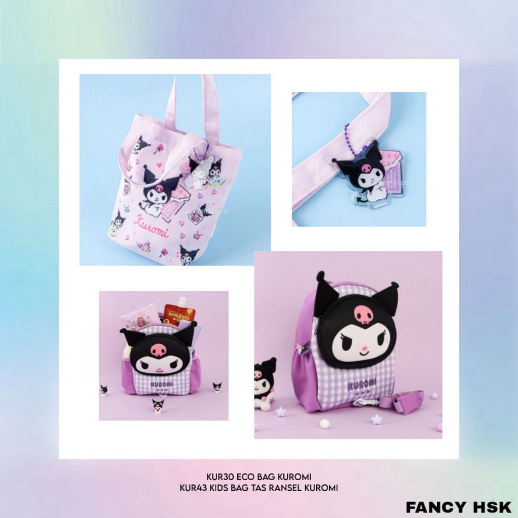 KOREA ECO BAG KUROMI OR KIDS BAG BACKPACK KUROMI KUR30 KUR43