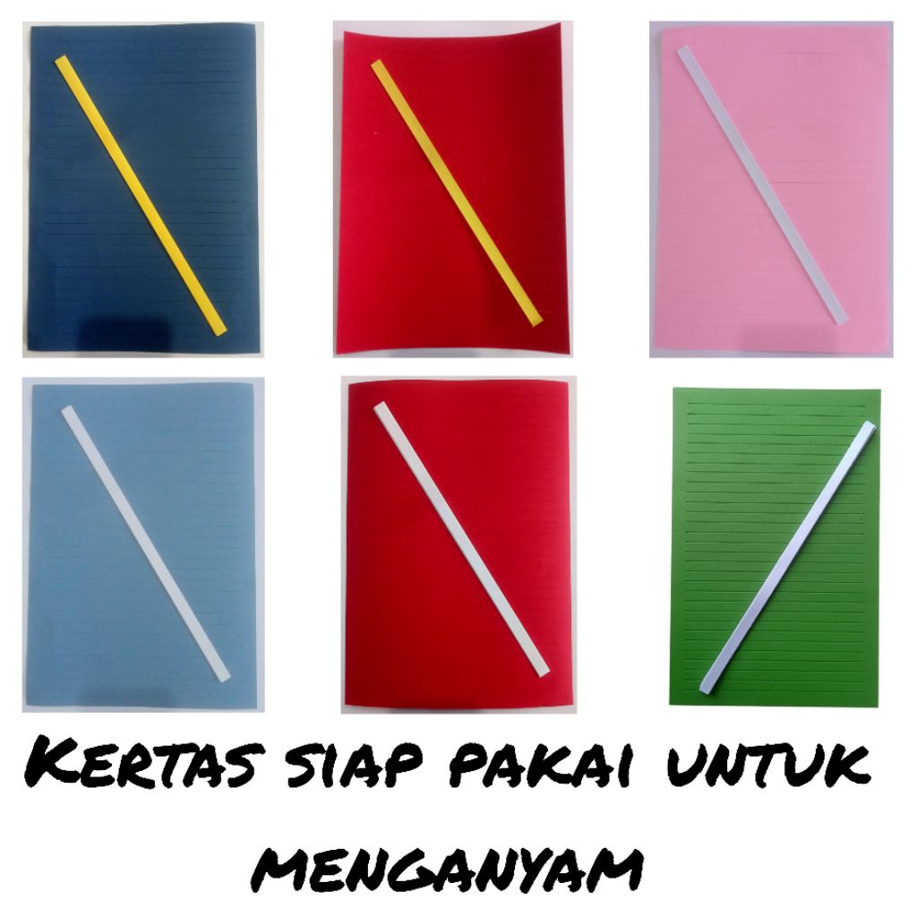 Kertas Anyaman 1 cm Siap Pakai – Bahan Prakarya / Tugas Sekolah