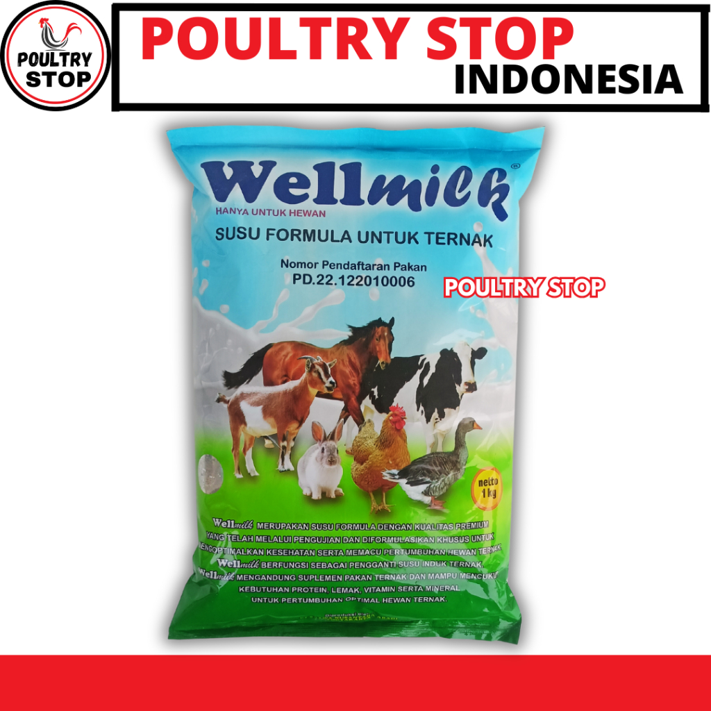 WELLMILK SUSU TERNAK KAMBING 1 KG - Susu Anak Sapi Kambing Hewan Pengganti Susu Induk