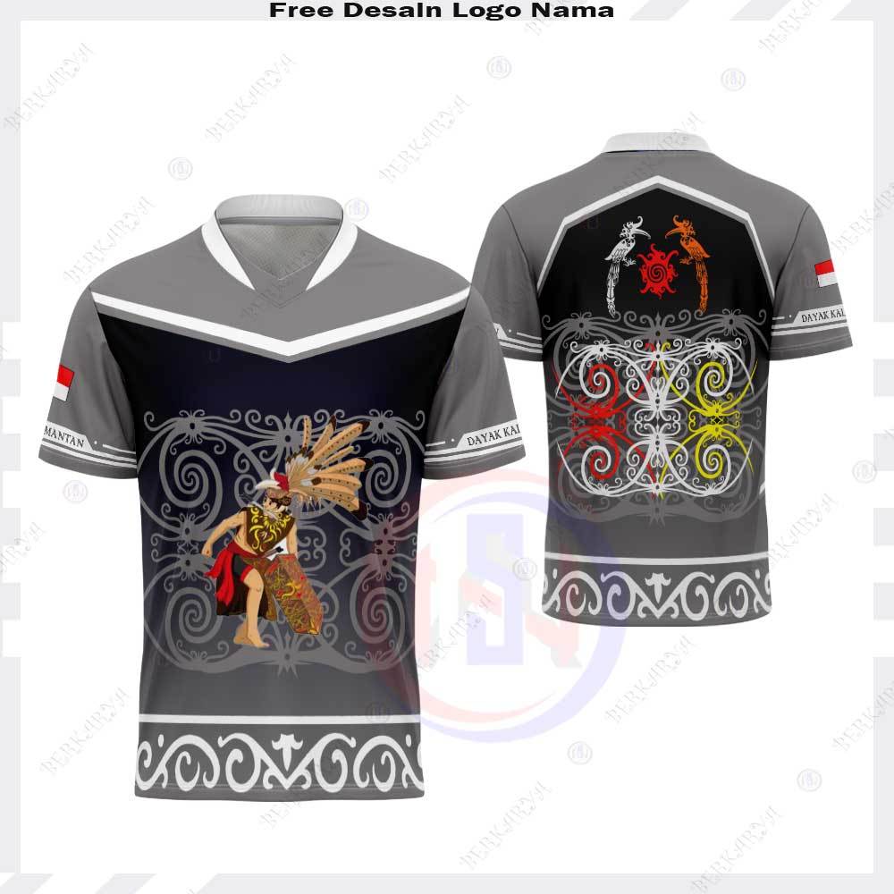 Jersey Dayak Kalimantan/ Baju Nunukan Borneo Kalimantan Selatan/ Kaos Batik Dayak Kalimantan Terbaru